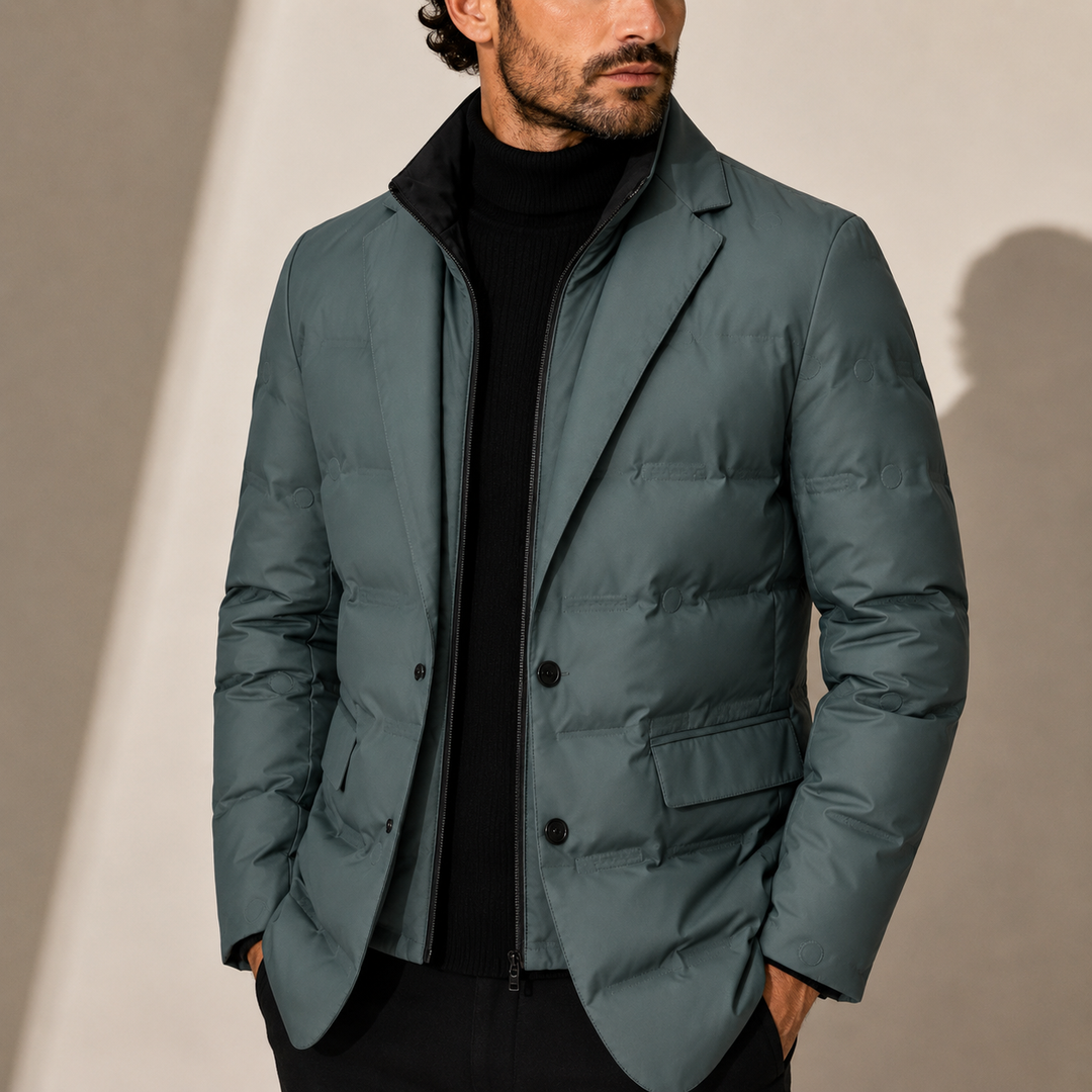 Men's Quilted Puffer Blazer Jacket