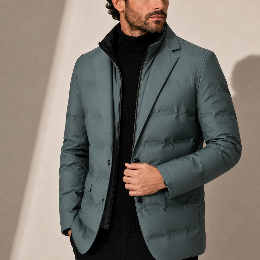 Men's Quilted Puffer Blazer Jacket