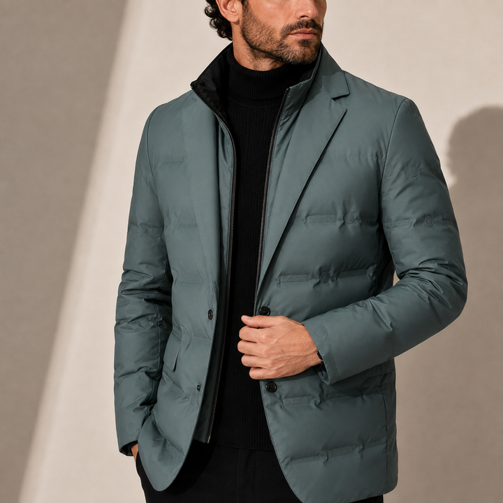 Men's Quilted Puffer Blazer Jacket