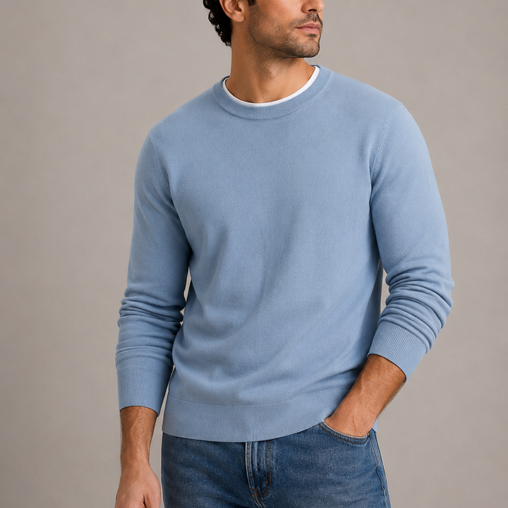 Men's Ribbed Crew Neck Jumper