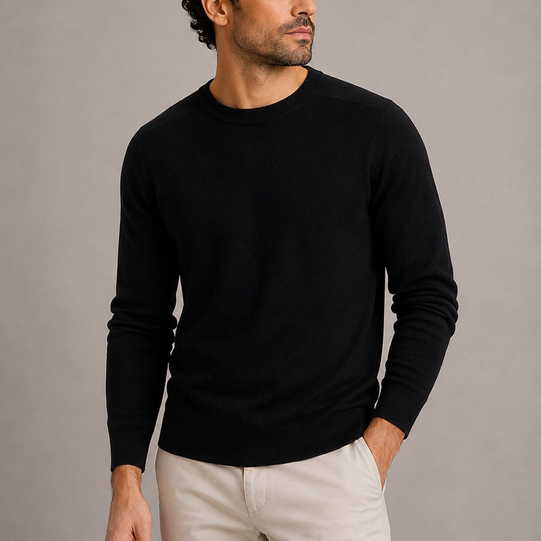 Men's Ribbed Crew Neck Jumper