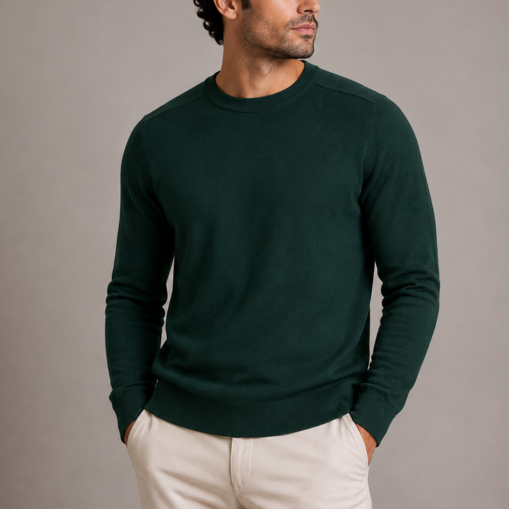 Men's Ribbed Crew Neck Jumper