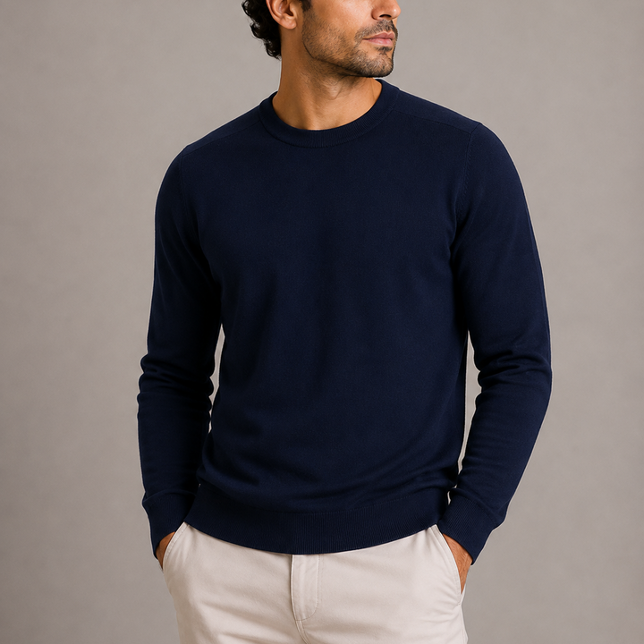 Men's Ribbed Crew Neck Jumper