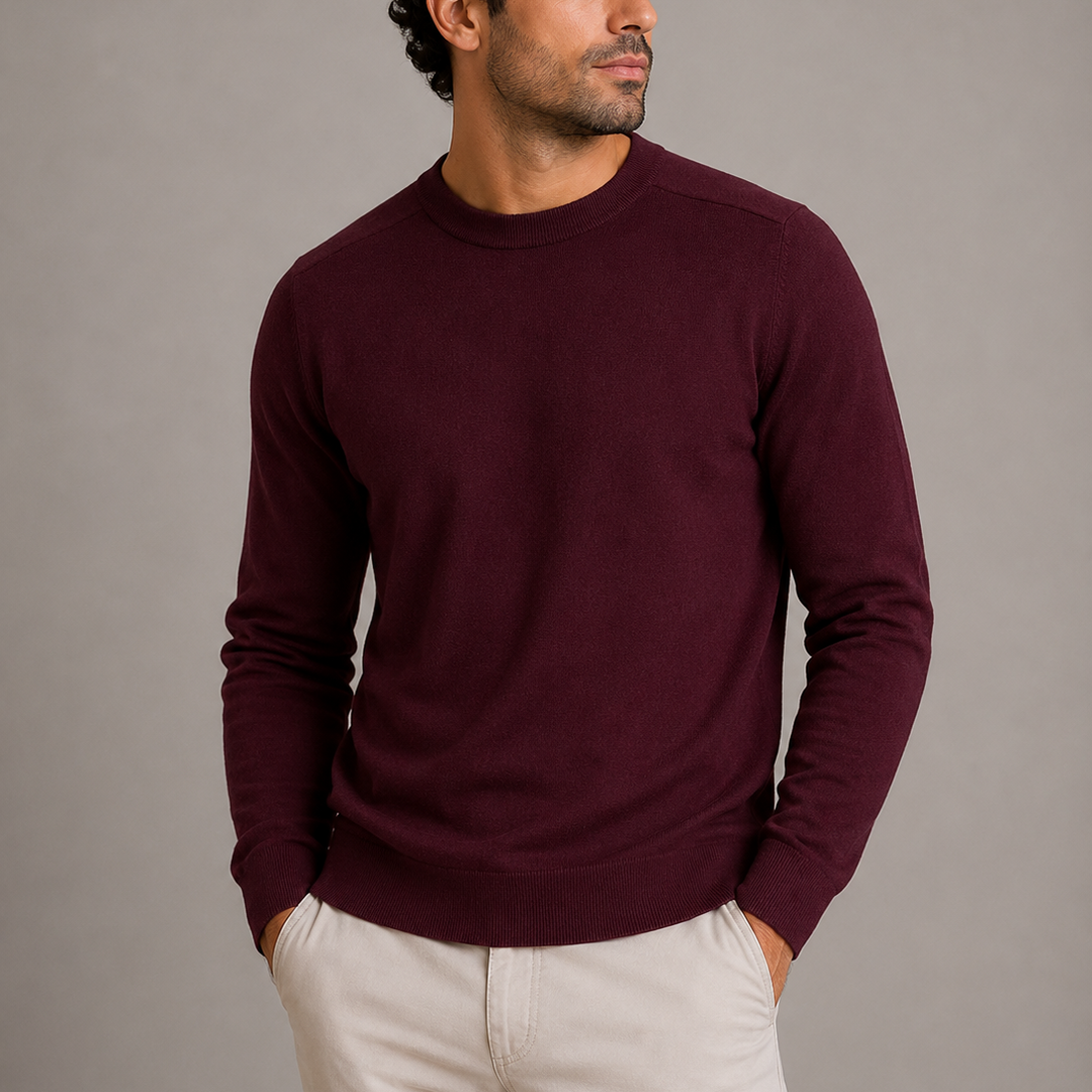 Men's Ribbed Crew Neck Jumper