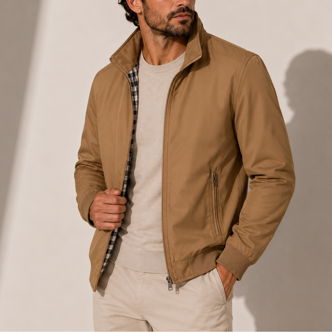 Men's Harrington Jacket with Zip Front