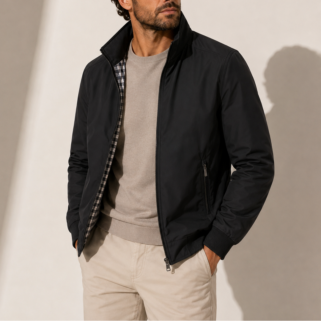 Men's Harrington Jacket with Zip Front