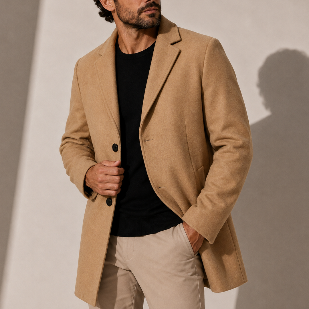 Men's Wool Single-Breasted Overcoat