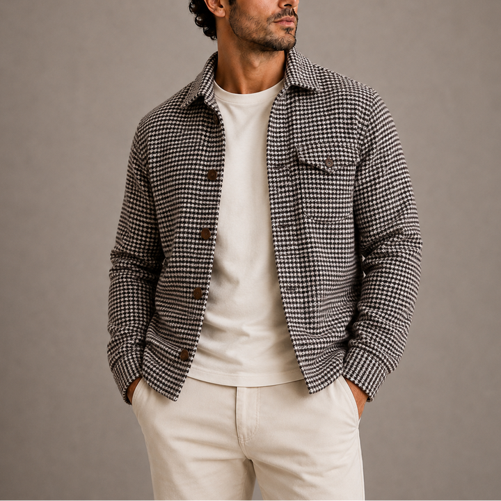 Men's Houndstooth Check Overshirt