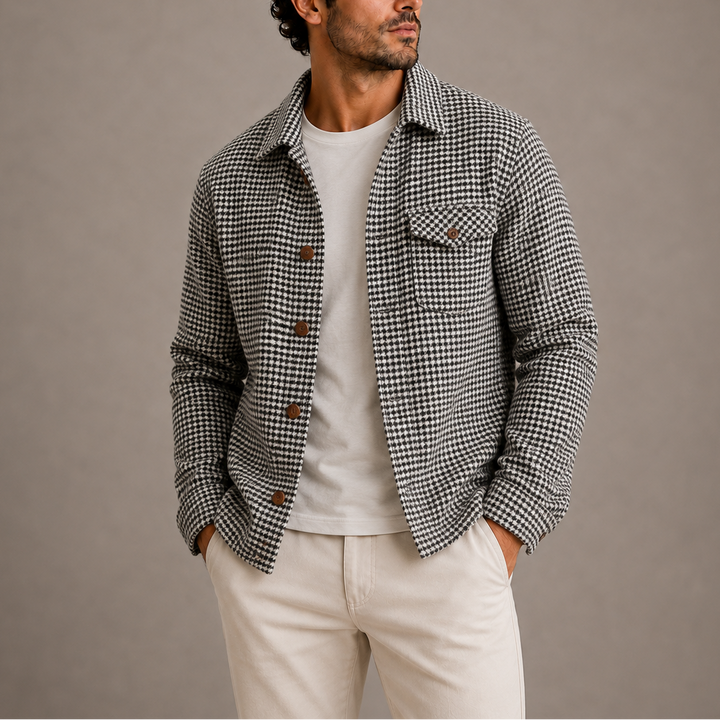 Men's Houndstooth Check Overshirt