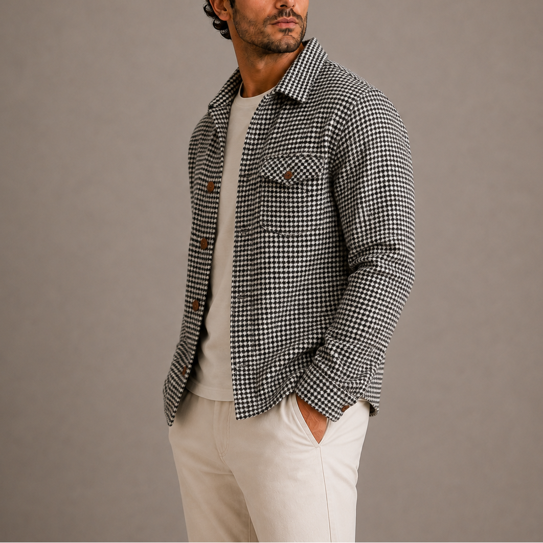 Men's Houndstooth Check Overshirt