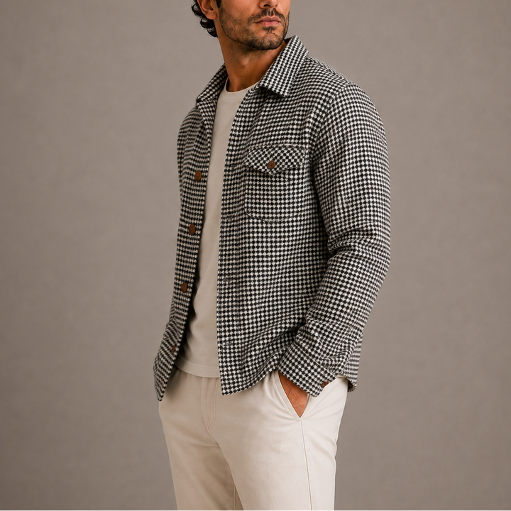 Men's Houndstooth Check Overshirt