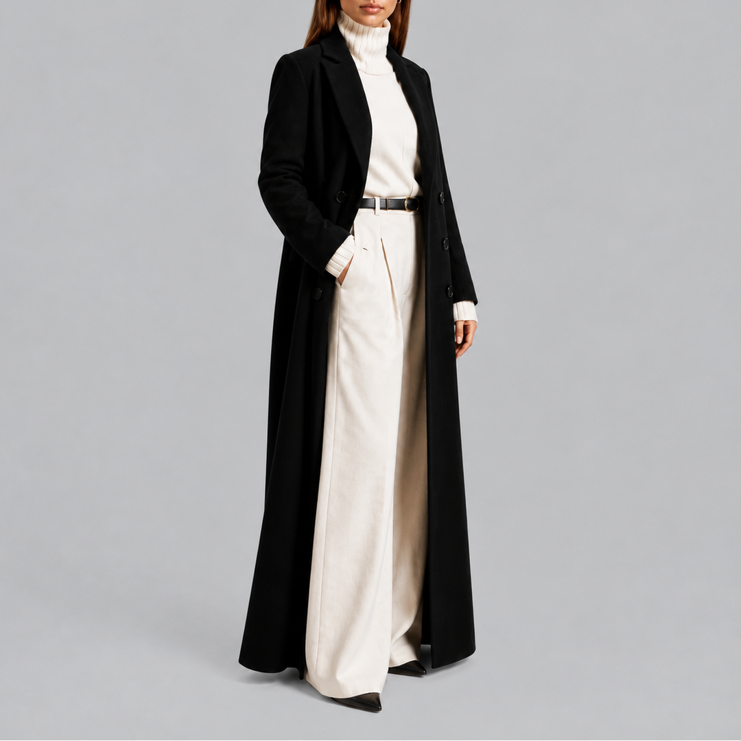 Women's Longline Double-Breasted Coat in Tailored Fit