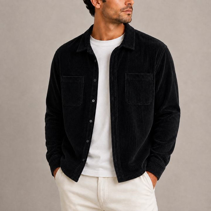 Men's Corduroy Shirt Jacket with Chest Pockets