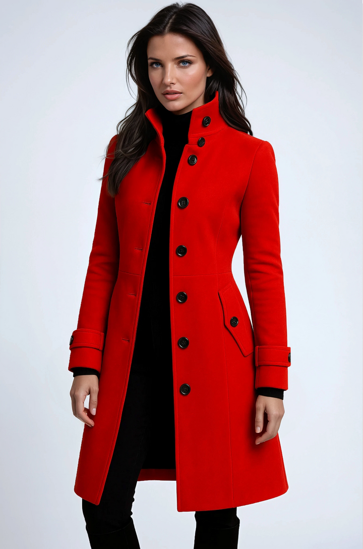 Women's Double-Breasted Longline Coat with Belt
