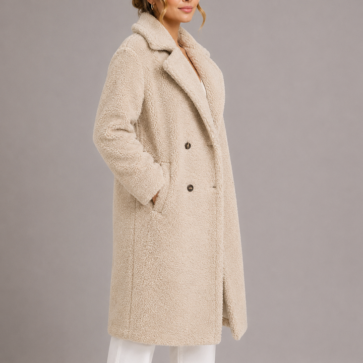 Women's Double Breasted Teddy Coat