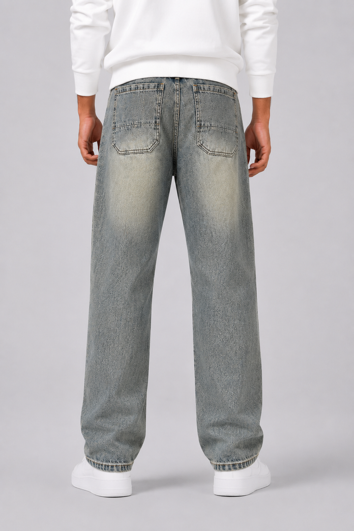 Men's Relaxed Straight Leg Denim Jeans