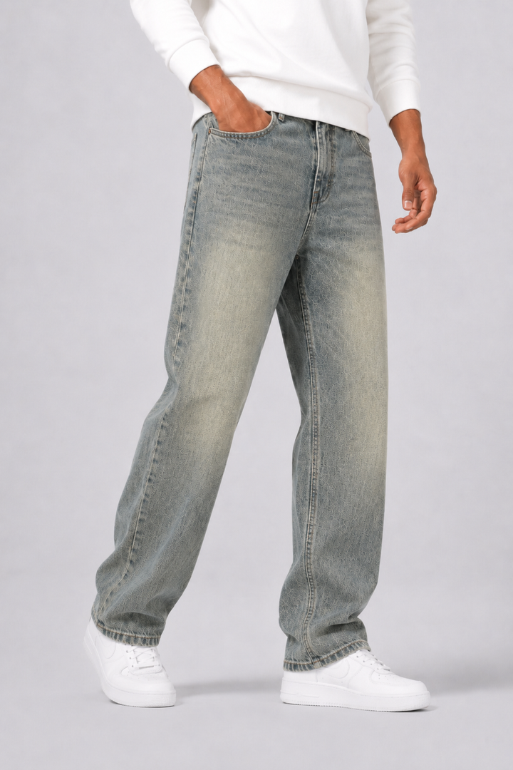 Men's Relaxed Straight Leg Denim Jeans