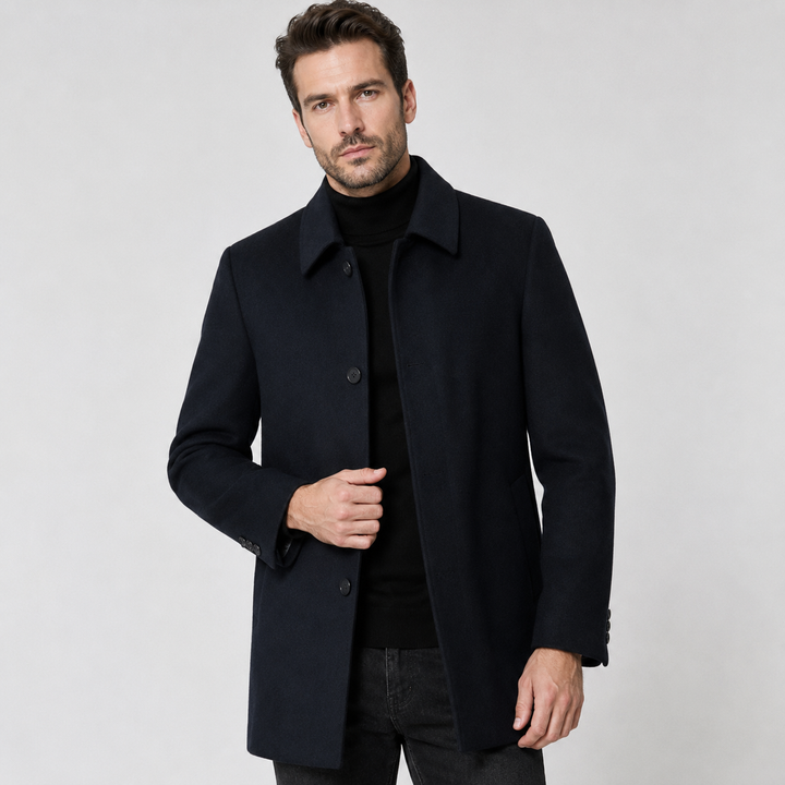 Manteau en laine pour homme avec col classique