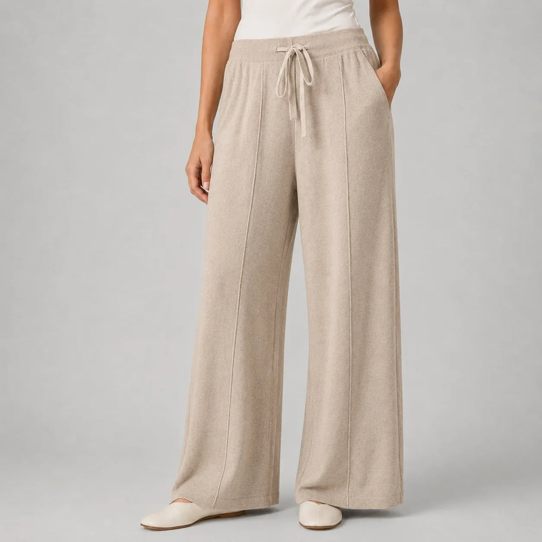 Women's Wide Leg Drawstring Lounge Pants with Side Pockets