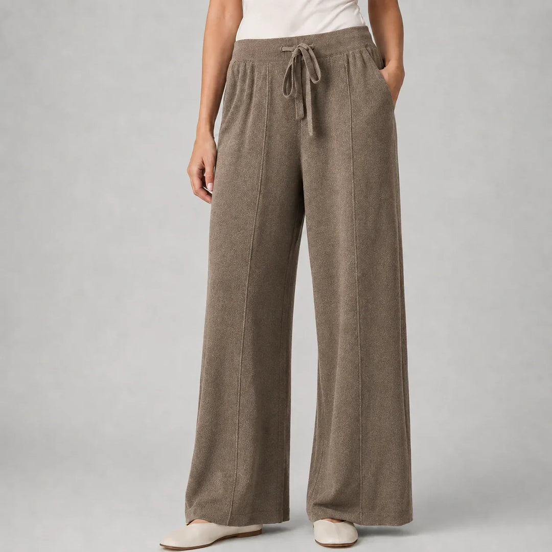 Women's Wide Leg Drawstring Lounge Pants with Side Pockets