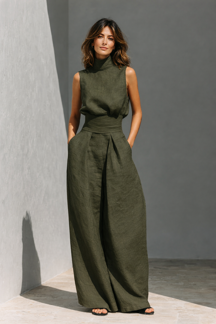 Women's Sleeveless Wide Leg Jumpsuit