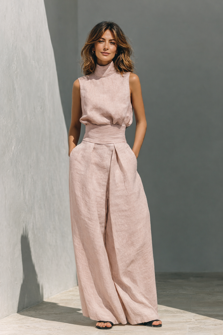 Women's Sleeveless Wide Leg Jumpsuit