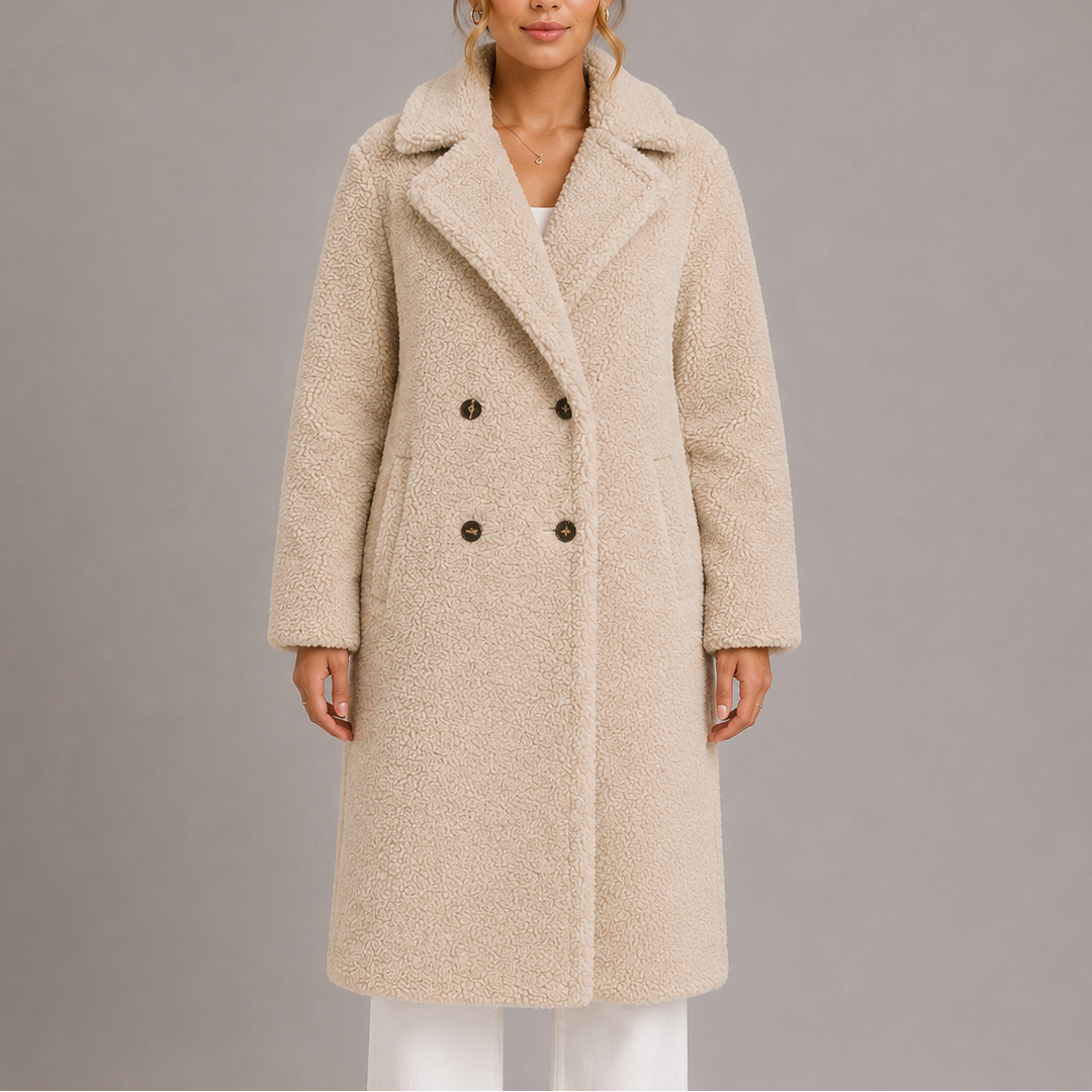 Women's Double Breasted Teddy Coat