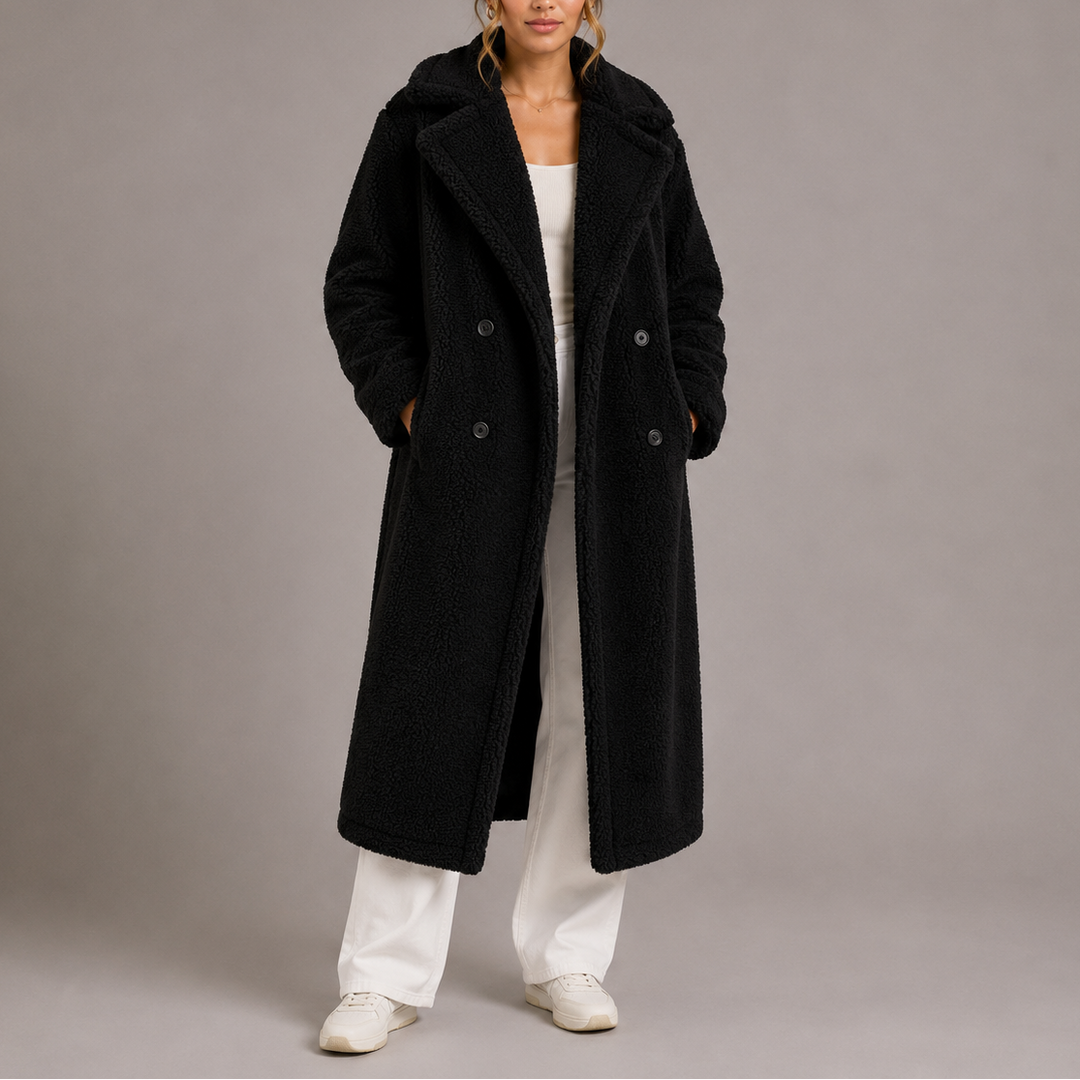 Women's Double Breasted Teddy Coat