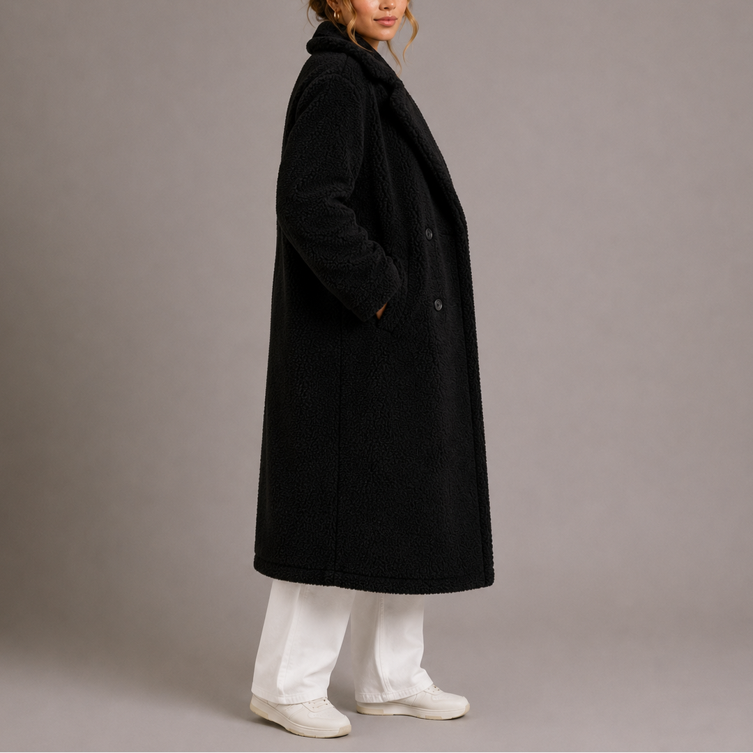 Women's Double Breasted Teddy Coat