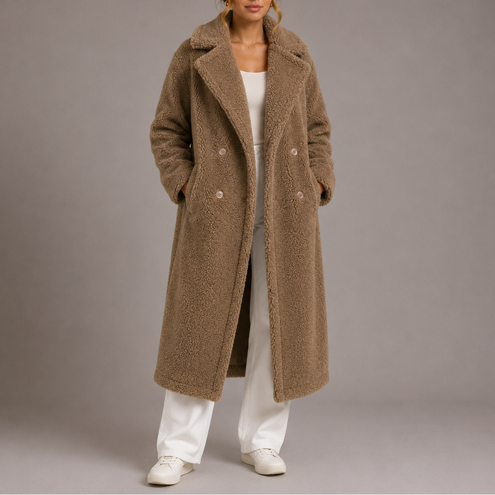 Women's Double Breasted Teddy Coat