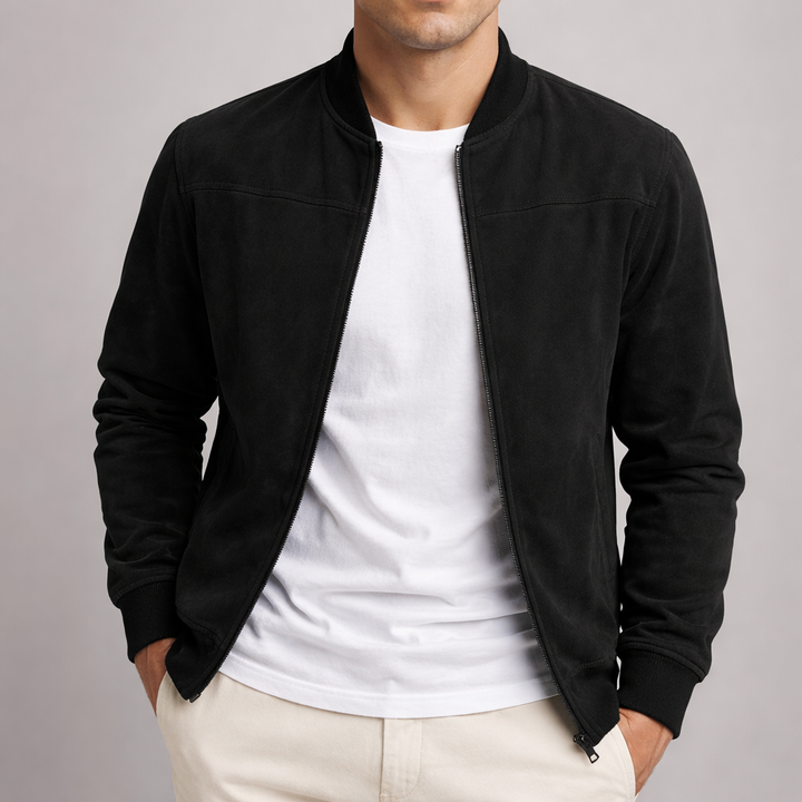 Men's Suede Bomber Jacket