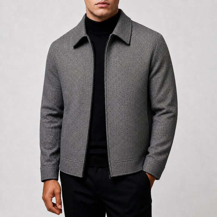 Men's Wool Blend Zip Jacket in a Tailored Fit