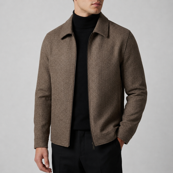 Men's Wool Blend Zip Jacket in a Tailored Fit