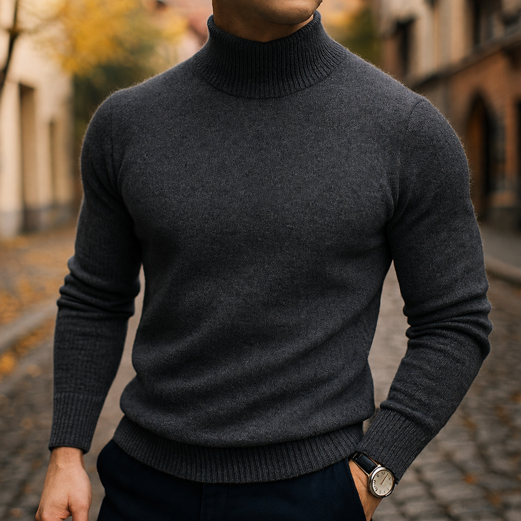 Men's Roll Neck Knitted Jumper