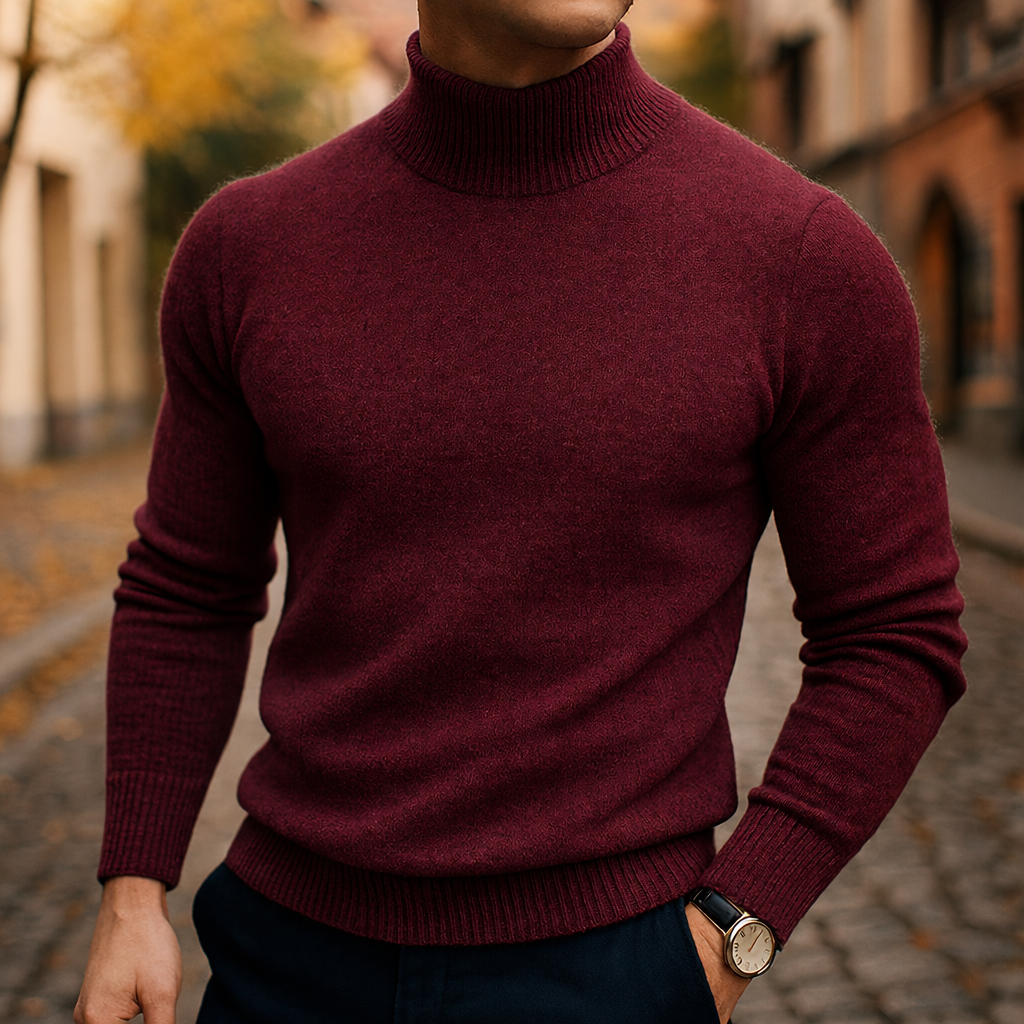 Men's Roll Neck Knitted Jumper