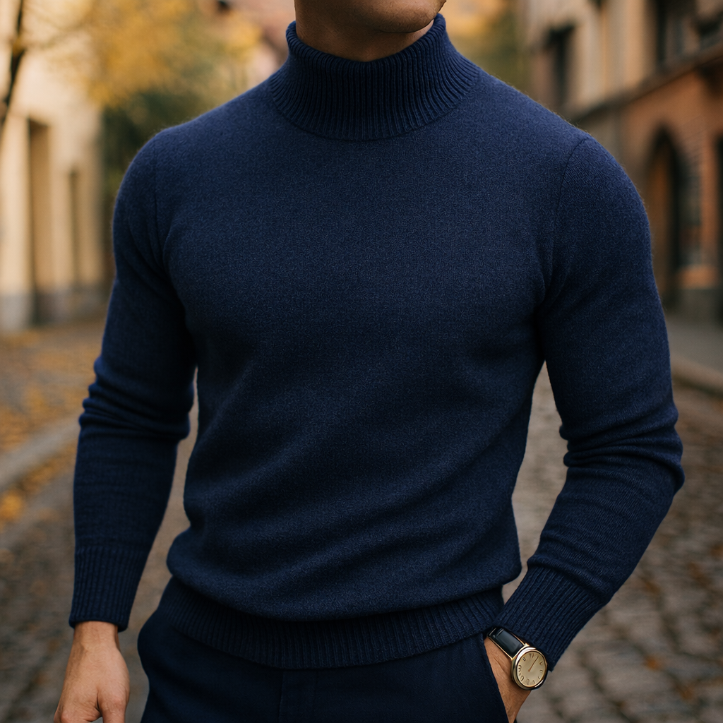 Men's Roll Neck Knitted Jumper
