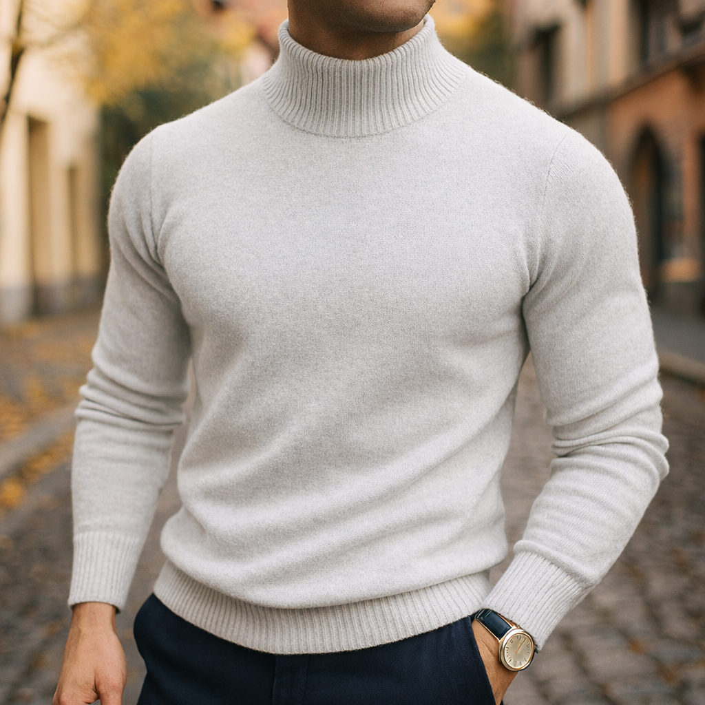 Men's Roll Neck Knitted Jumper