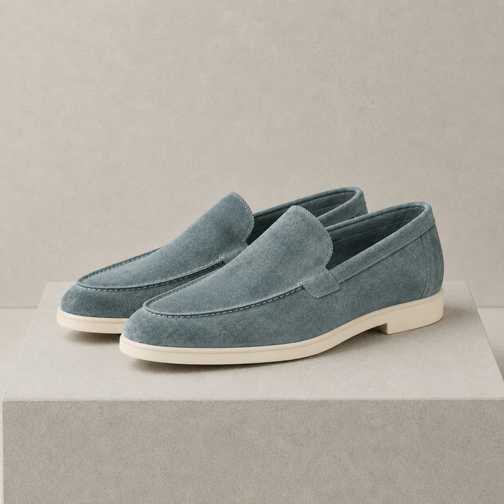 Men's Suede Slip-On Loafers with Cushioned Collar