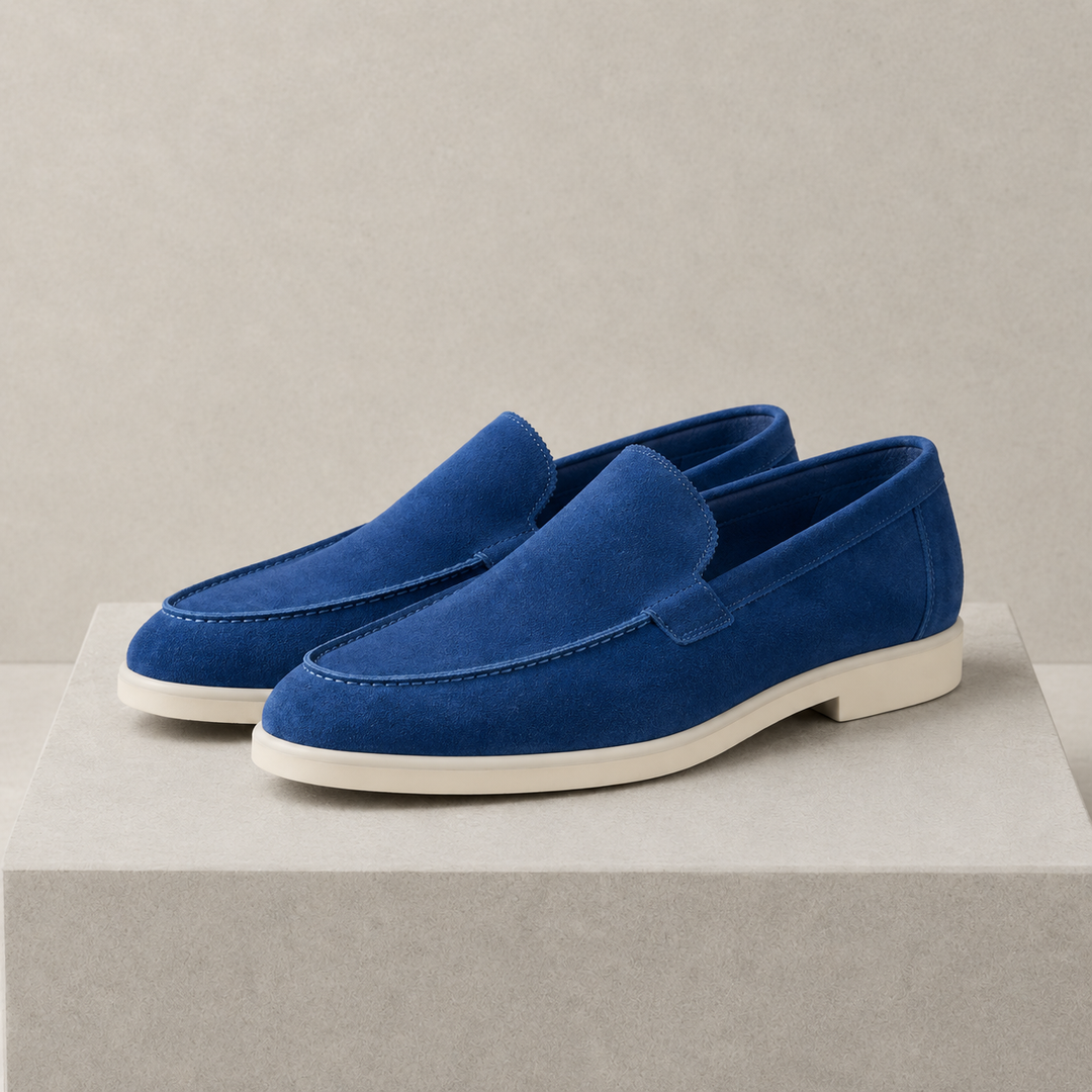 Men's Suede Slip-On Loafers with Cushioned Collar