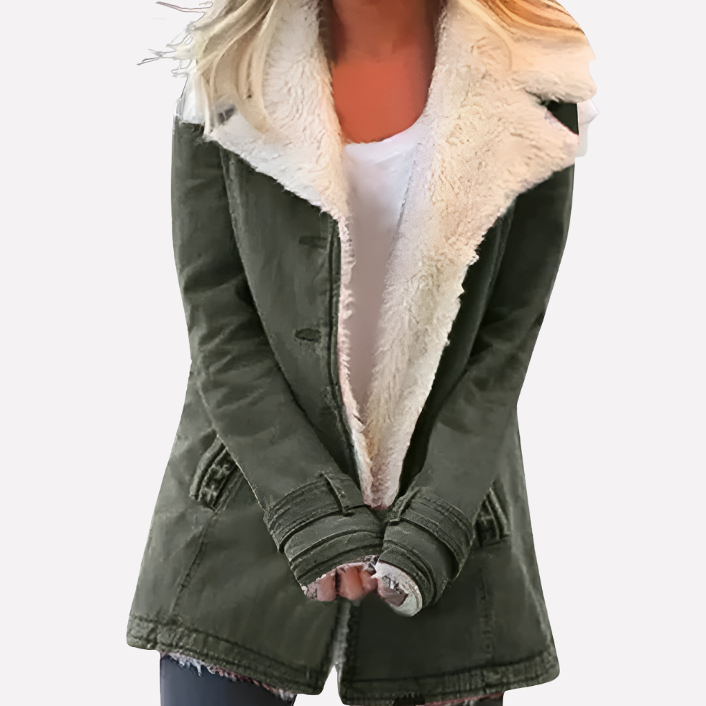 Veste pour femme doublée en sherpa avec col montant