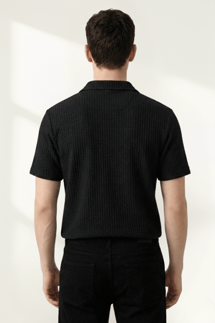 Textured Knit Polo Shirt