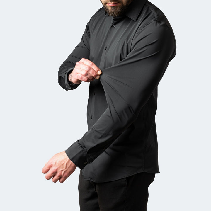 Men's Long-Sleeve Button-Down Shirt with Spread Collar