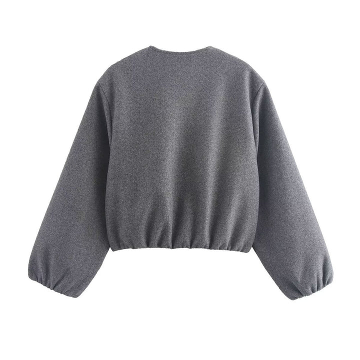 Blouson aviateur court pour femme avec ourlet élastiqué
