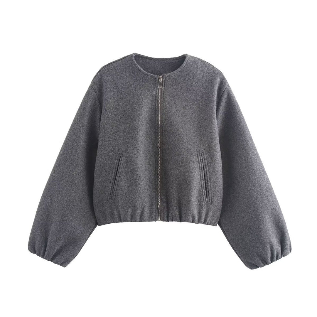 Blouson aviateur court pour femme avec ourlet élastiqué