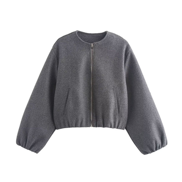 Blouson aviateur court pour femme avec ourlet élastiqué