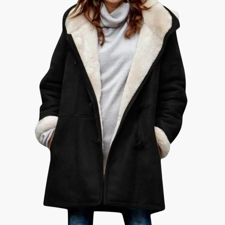 Women's Sherpa Lined Toggle Coat with Hood
