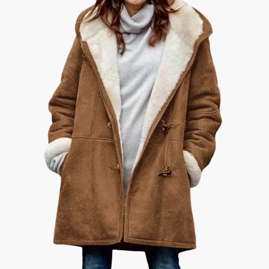 Women's Sherpa Lined Toggle Coat with Hood