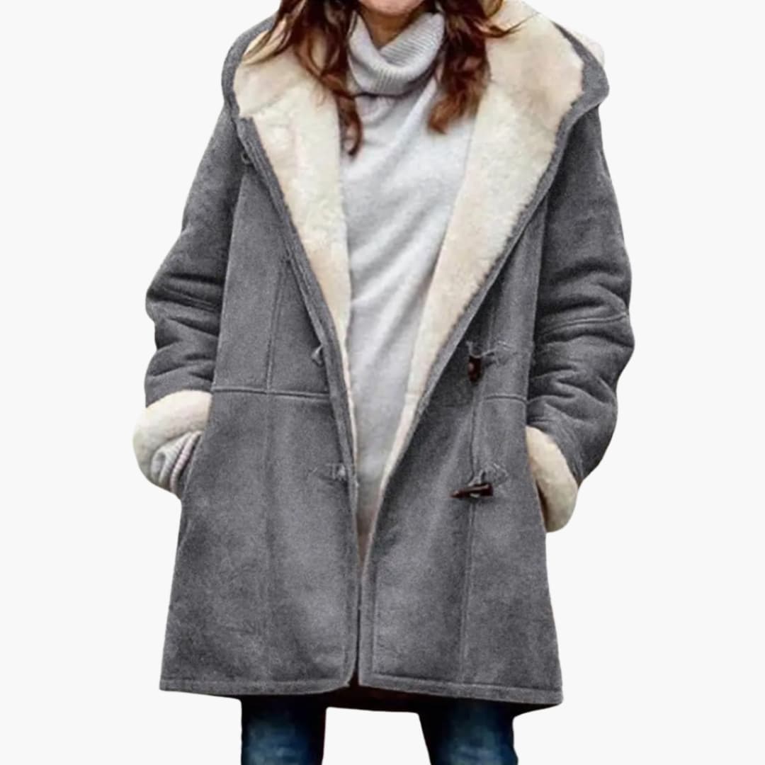 Women's Sherpa Lined Toggle Coat with Hood