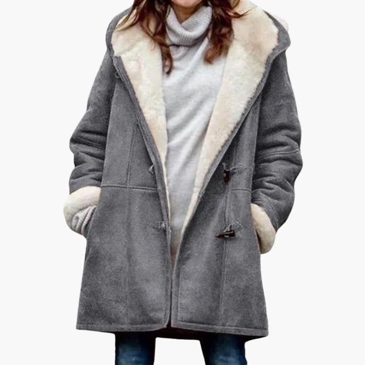 Women's Sherpa Lined Toggle Coat with Hood