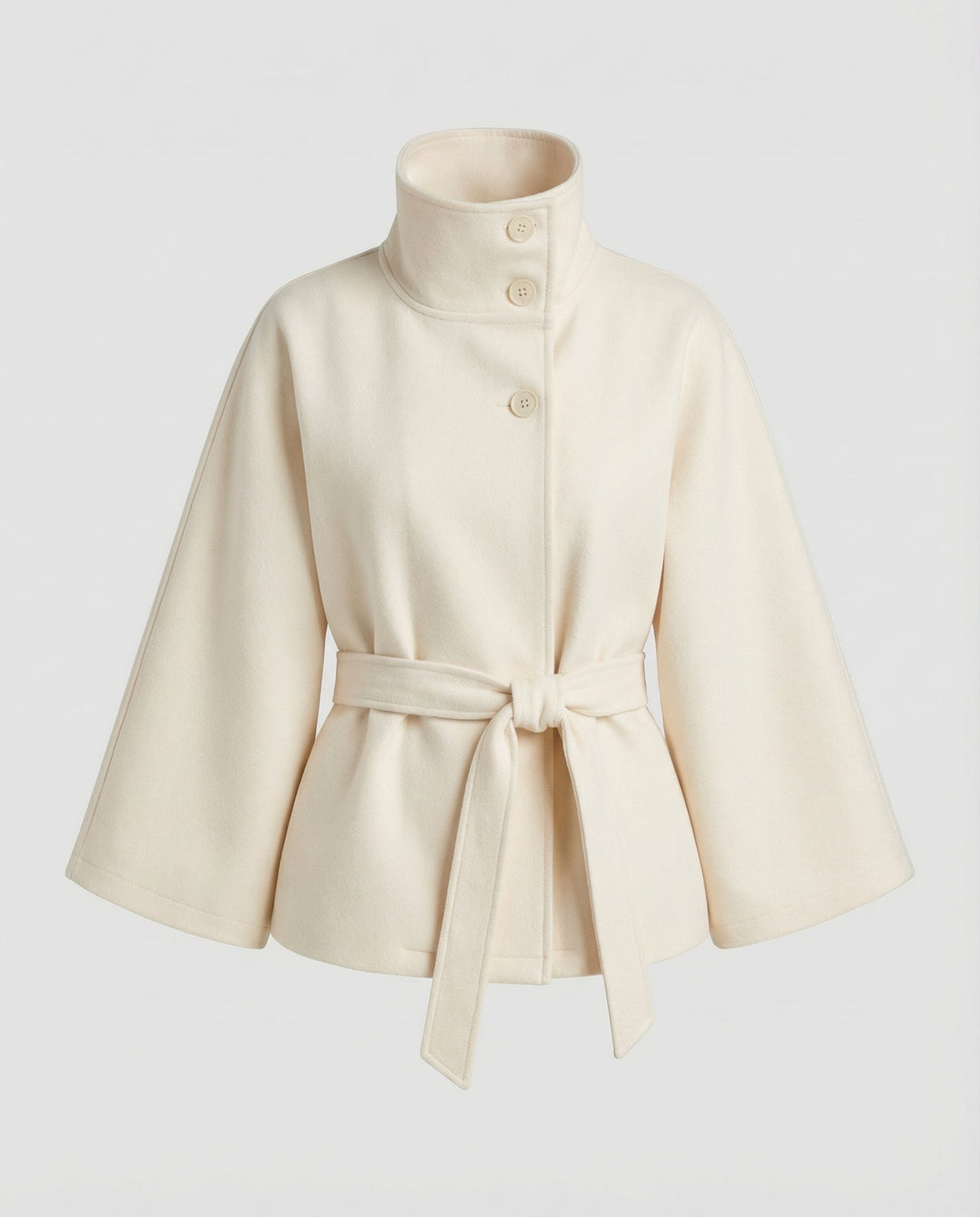 Women's Belted Funnel Neck Cape Jacket